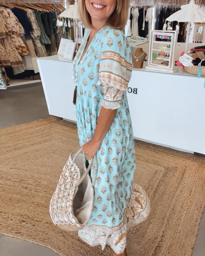Maria | Chic Floral V-Neck Dress