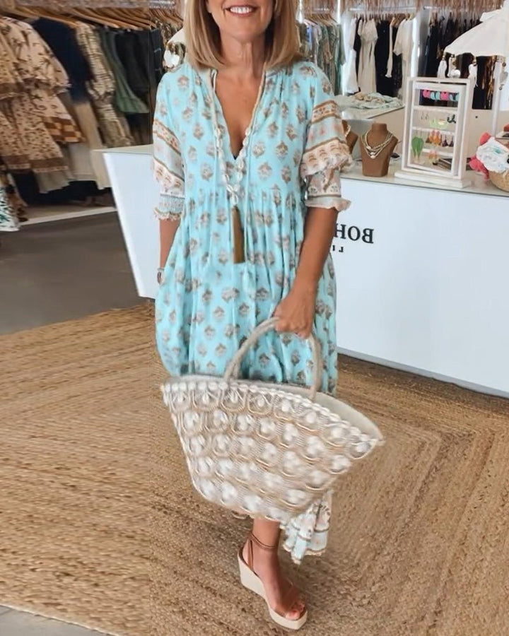 Maria | Chic Floral V-Neck Dress