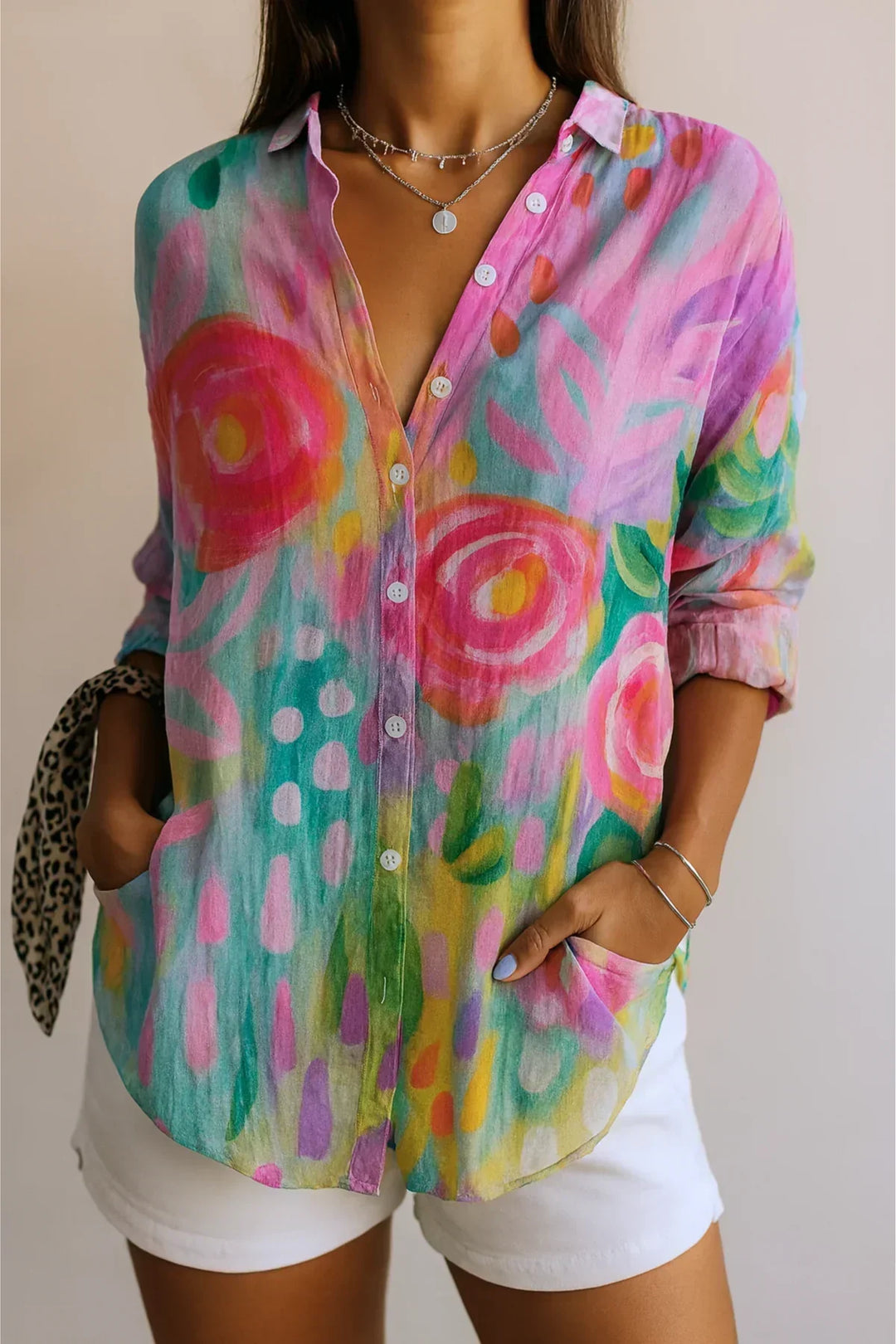 Concetta | Blouse with Colorful Pattern