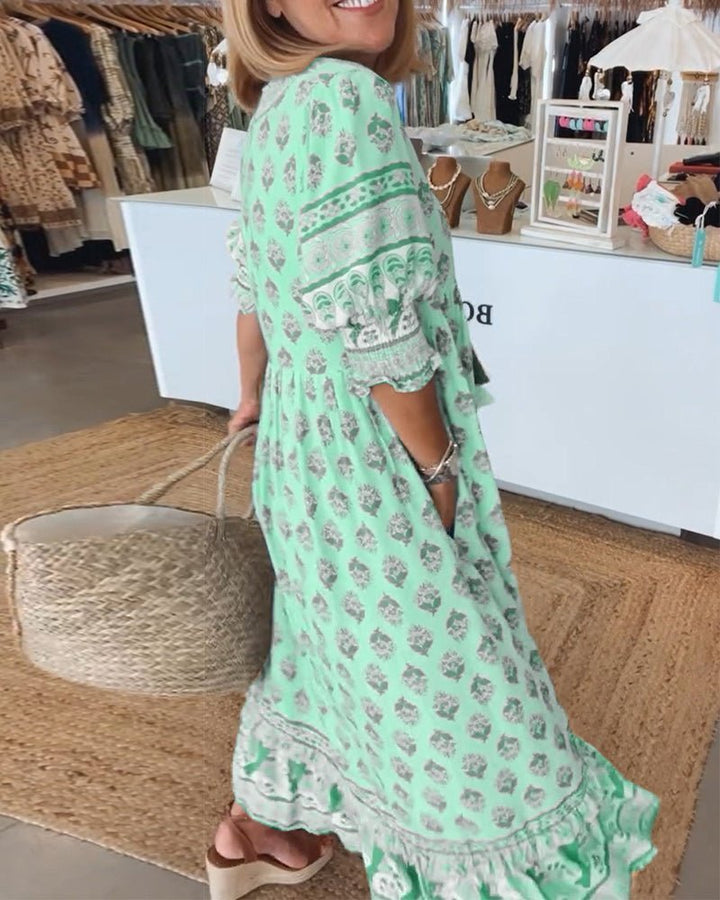 Maria | Chic Floral V-Neck Dress