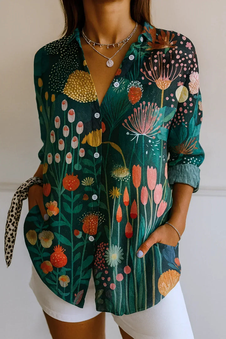 Concetta | Blouse with Colorful Pattern