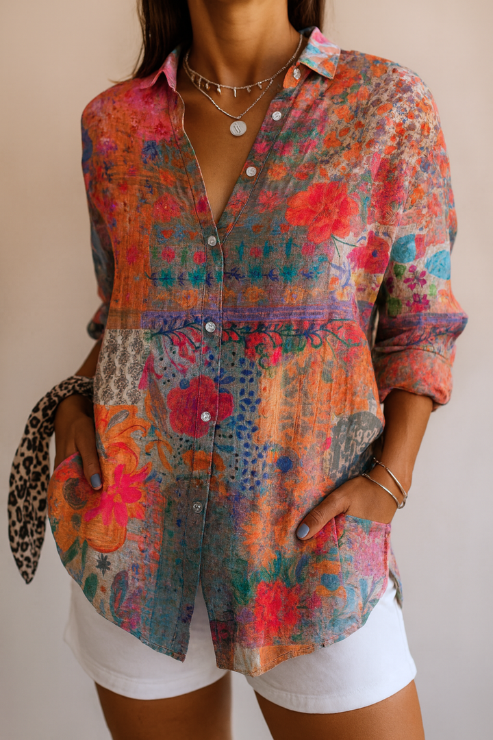 Concetta | Blouse with Colorful Pattern
