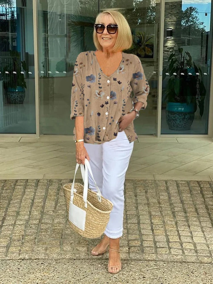Rita | Top Tunic with Printed Buttons