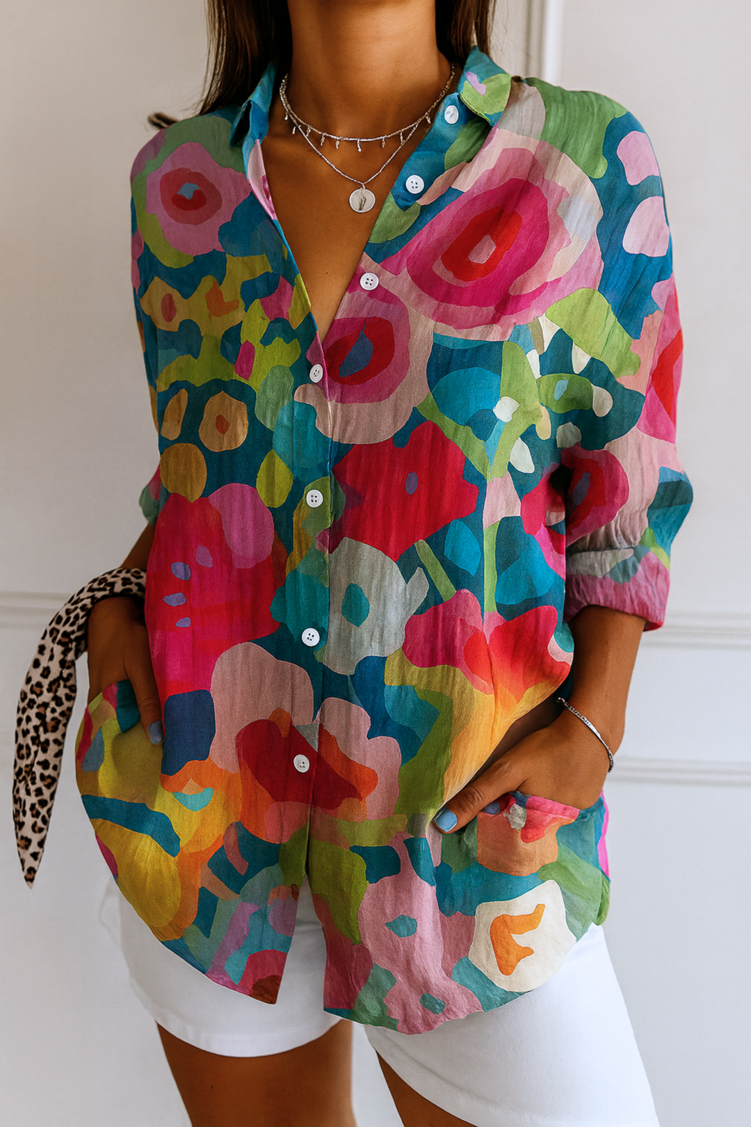 Concetta | Blouse with Colorful Pattern