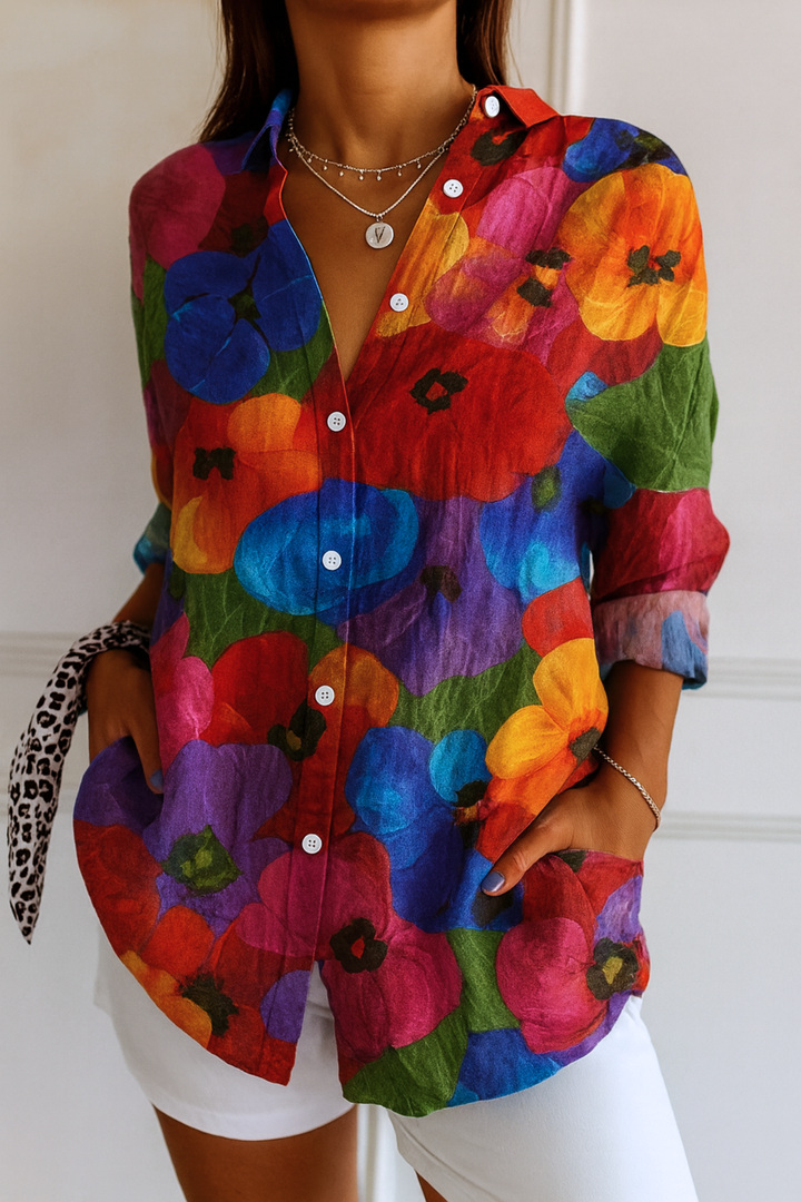 Concetta | Blouse with Colorful Pattern