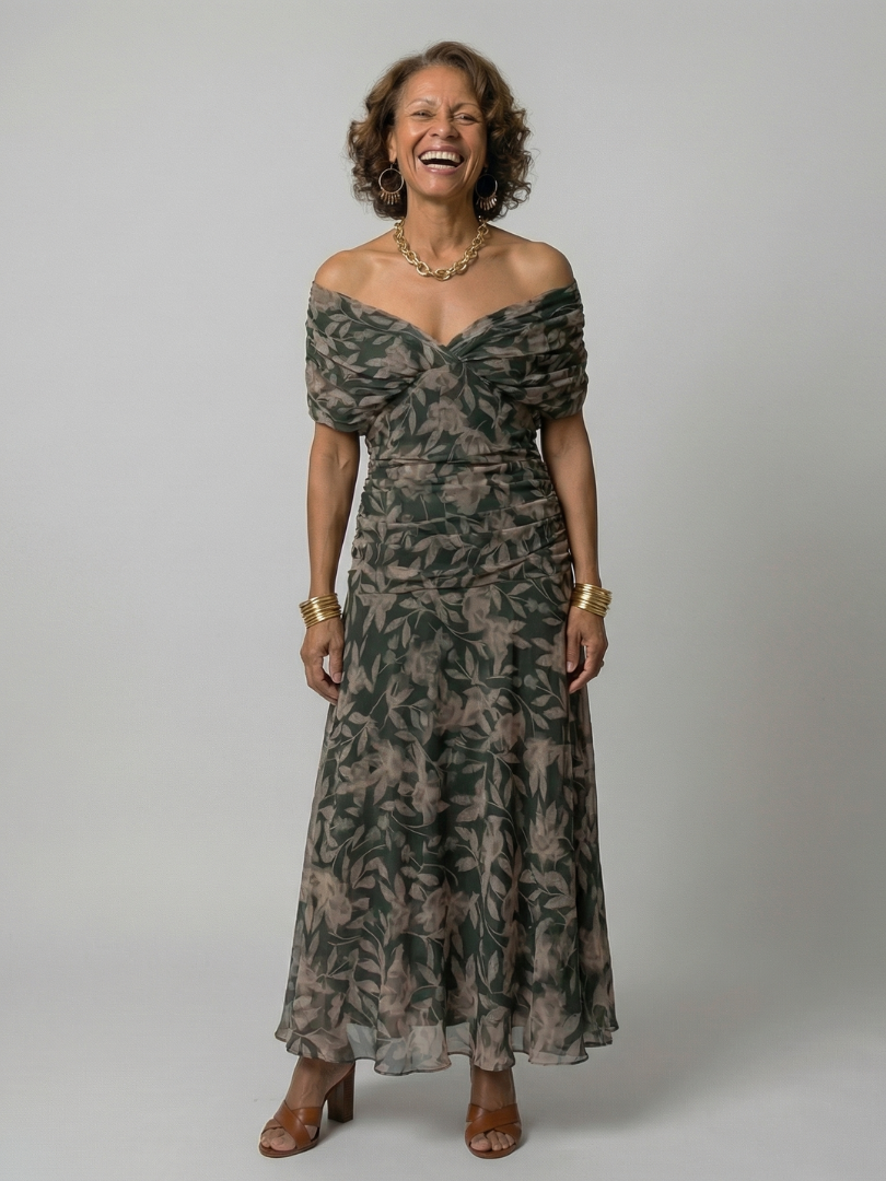 Liliana | Flowy Midi Dresses Off Shoulder