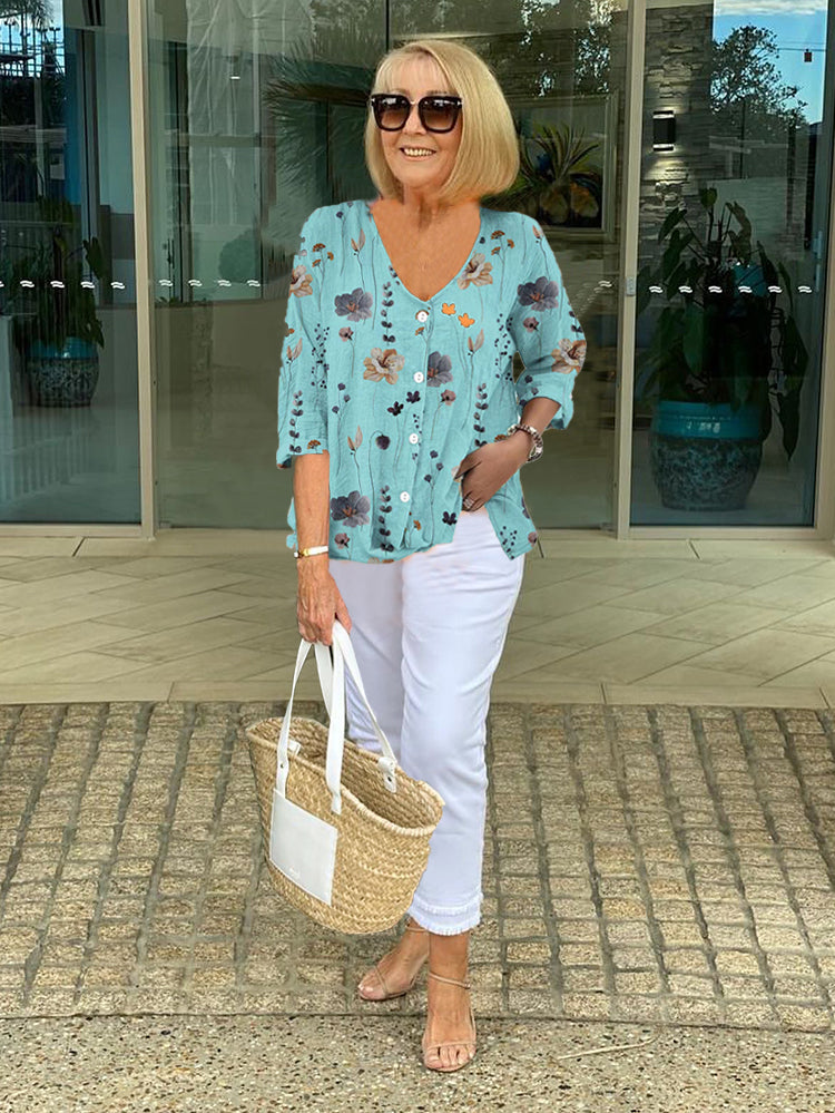 Rita | Top Tunic with Printed Buttons