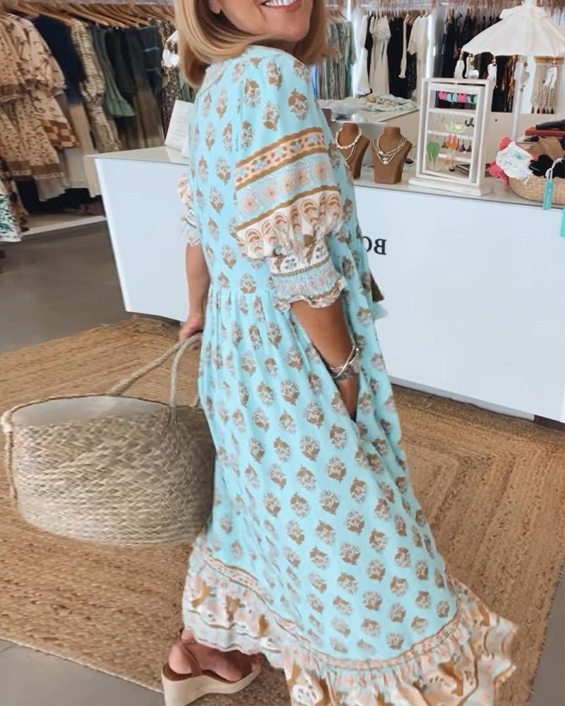 Maria | Chic Floral V-Neck Dress