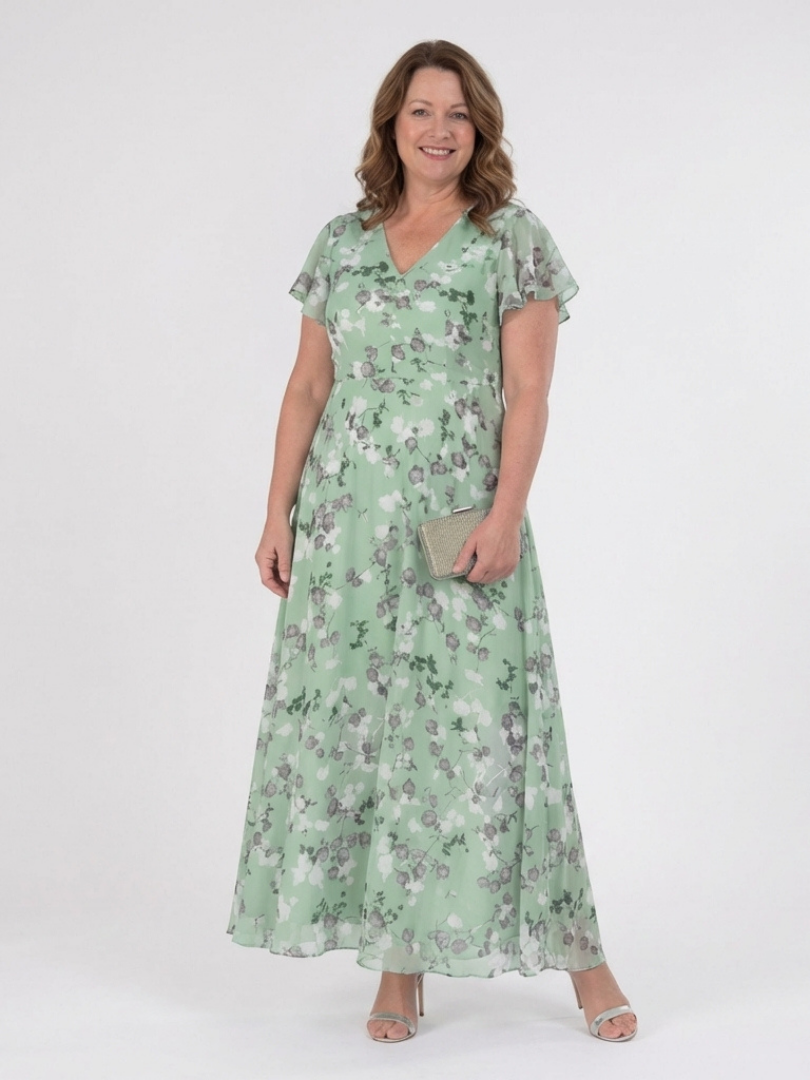 Paola | Floral Chiffon Maxi Dress