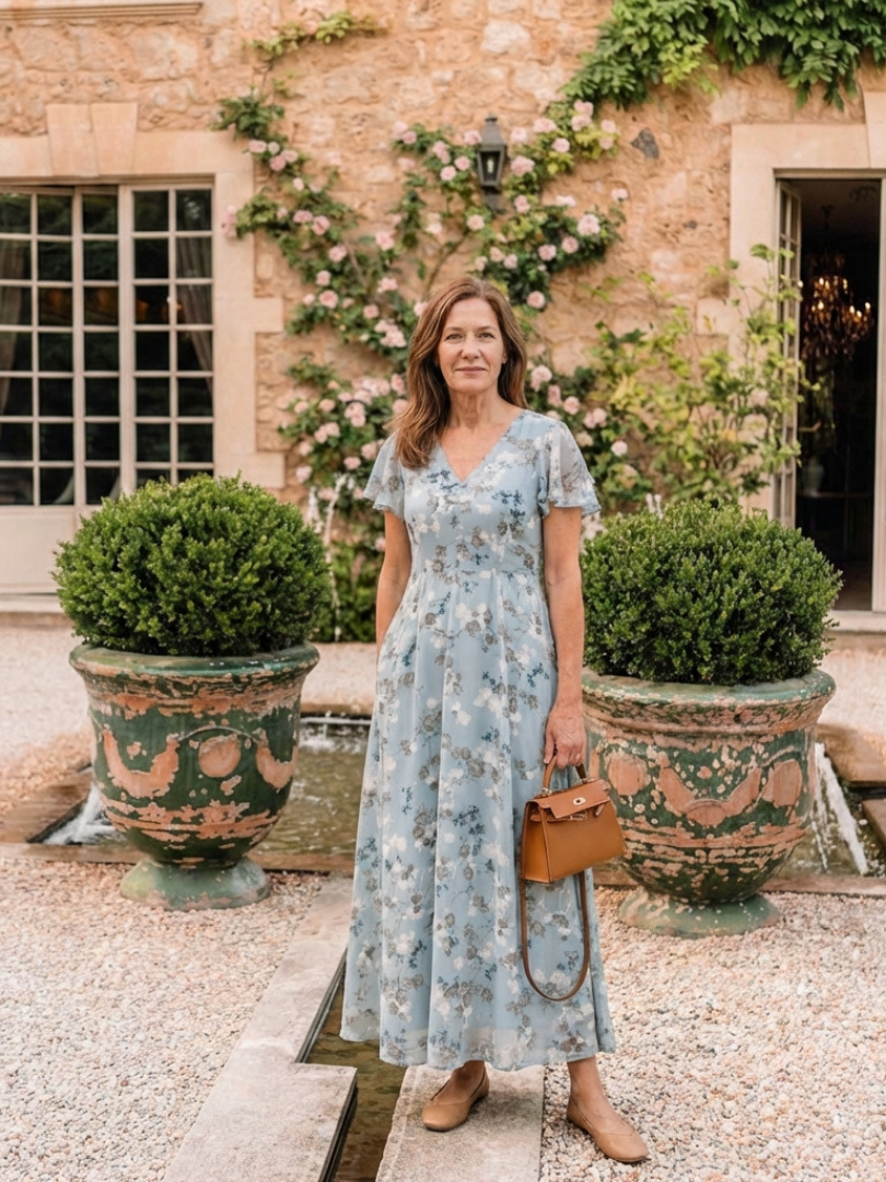 Paola | Floral Chiffon Maxi Dress