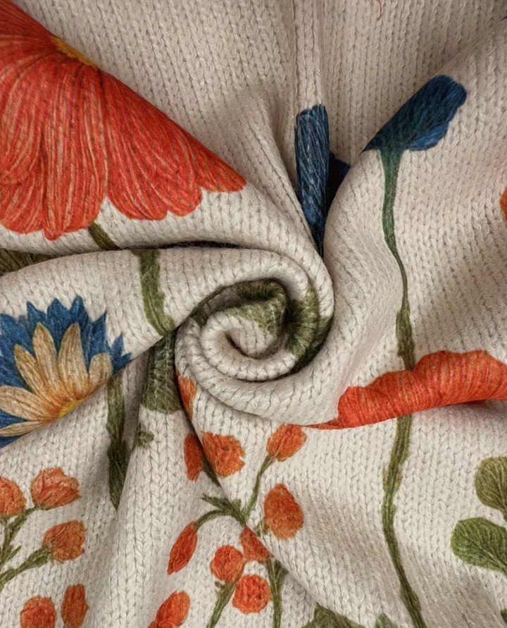 Angela™ | Cardigan Zip with Wildflower Print