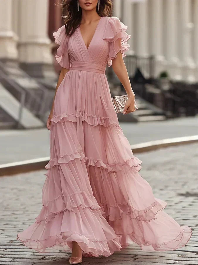 Giuseppina | Elegant Light Pink Maxi Wedding Dress