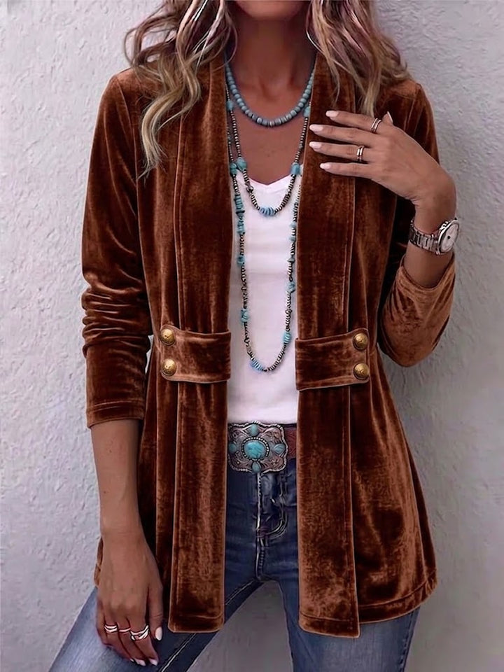 Concetta™ | Vintage Jacket with Buttons on the Collar and Long Sleeves