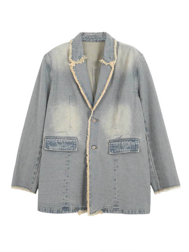 Anna™ | Oversized Vintage Style Blazer with Raw Edge