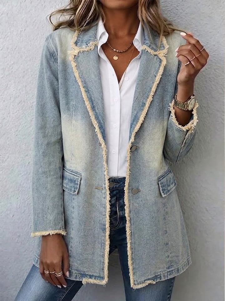 Anna™ | Oversized Vintage Style Blazer with Raw Edge