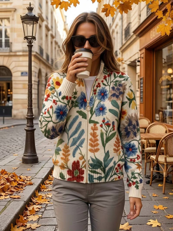 Renata™ | Floral Zip Cardigan Botanical Garden